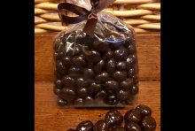 Dark chocolate covered espresso beans