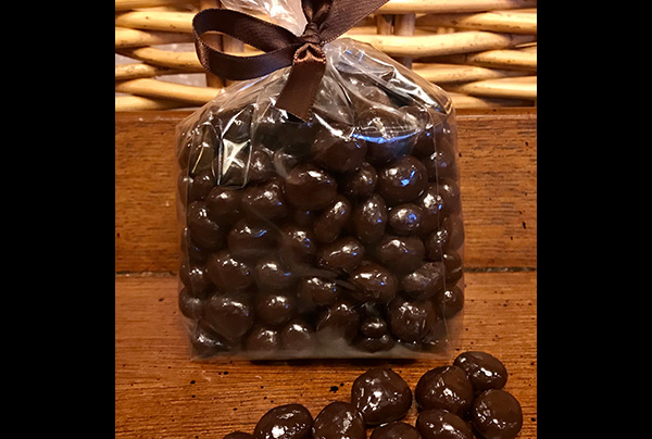 Dark chocolate covered espresso beans